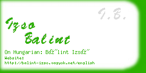 izso balint business card